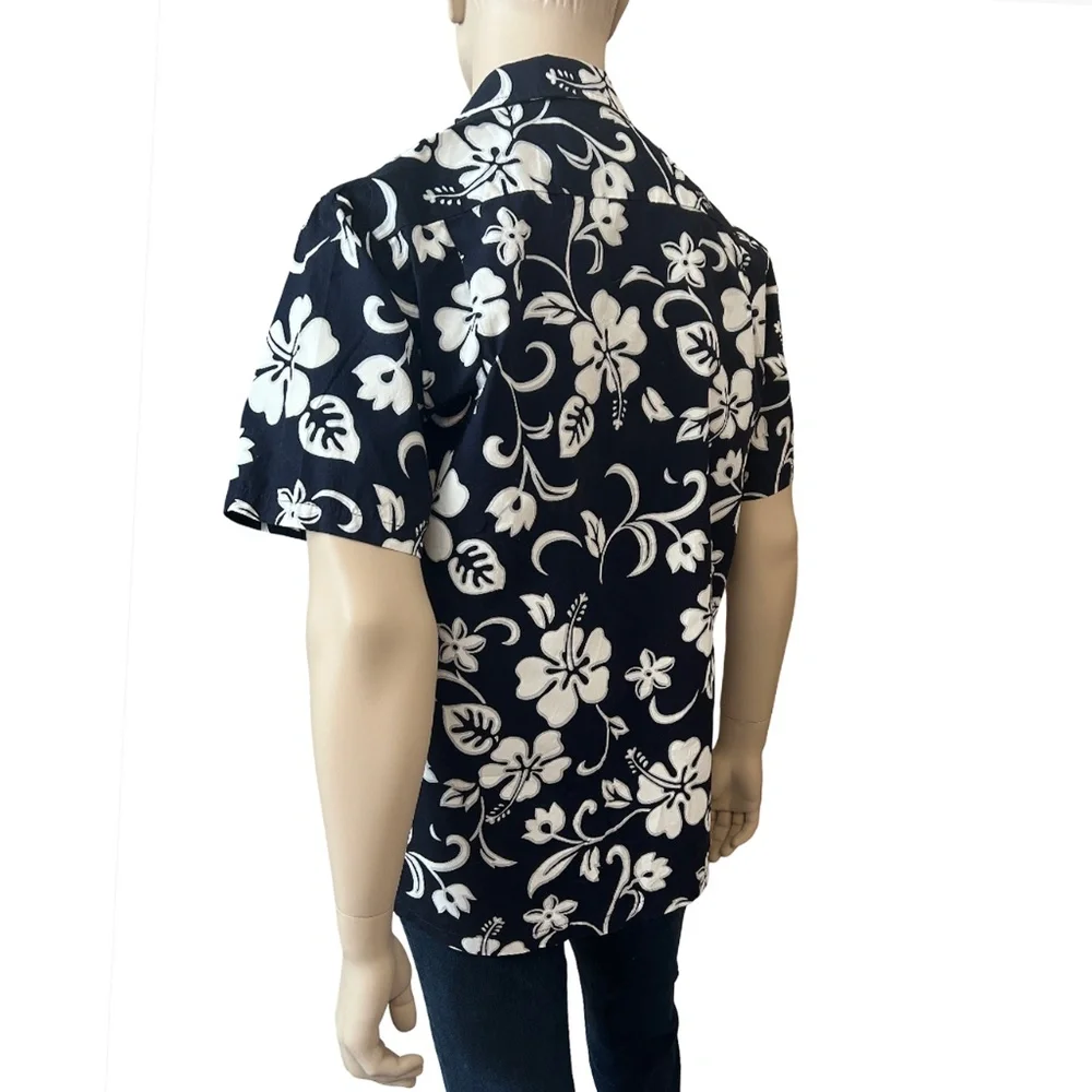 RJC Hawaiian 100% Cotton Camp Shirt Tiki Tropical Aloha Hibiscus Hawaii USA NWOT - Picture 7 of 12